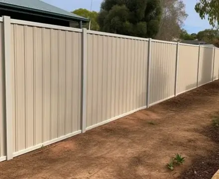 Beige Colorbond fence installed in Caboolture