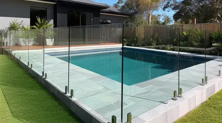 A secured pool with glass pool fence in Caboolture